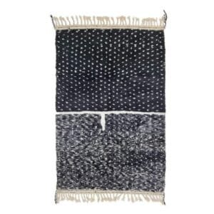 AIZAH-Black & White Moroccan Rug-Custom Beni Ourain Dotted Rug
