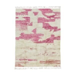 Qamar – Pink and White Moroccan Rug – Custom Wool Sizes
