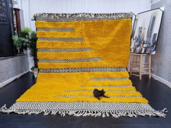 Wafa – Golden Moroccan Rug - Handwoven Berber Charm