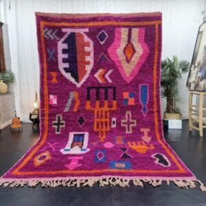 Salma – Vibrant Purple Berber Rug - Abstract Tribal Design