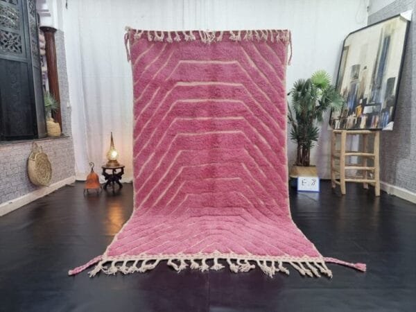 Fatiha – Dark Mauve Moroccan Rug – Handwoven Elegance