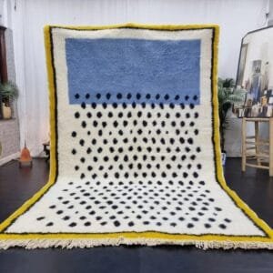 Aziza – Blue and Yellow Moroccan Rug – Modern Design