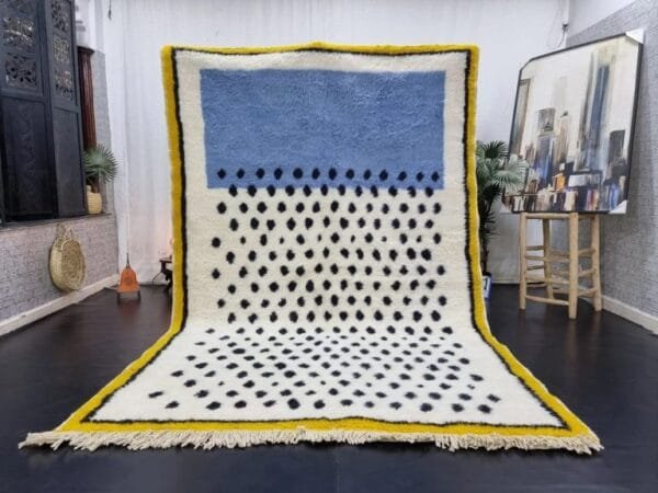 Aziza – Blue and Yellow Moroccan Rug – Modern Design