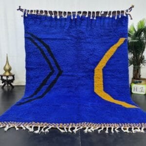 Ahlam – Electric Blue Moroccan Rug – Handwoven Bold Patterns