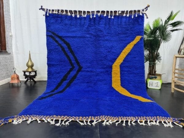 Ahlam – Electric Blue Moroccan Rug – Handwoven Bold Patterns