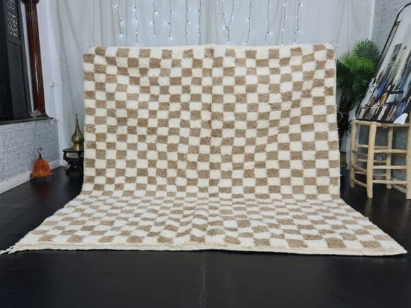 Eman – Beni Ourain Checkered Rug – Moroccan Design