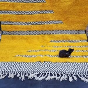 Wafa – Golden Moroccan Rug - Handwoven Berber Charm