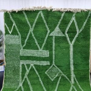 Ikram – Emerald Green Moroccan Rug – Handwoven Elegance