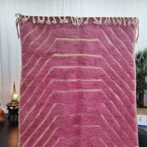 Fatiha – Dark Mauve Moroccan Rug – Handwoven Elegance