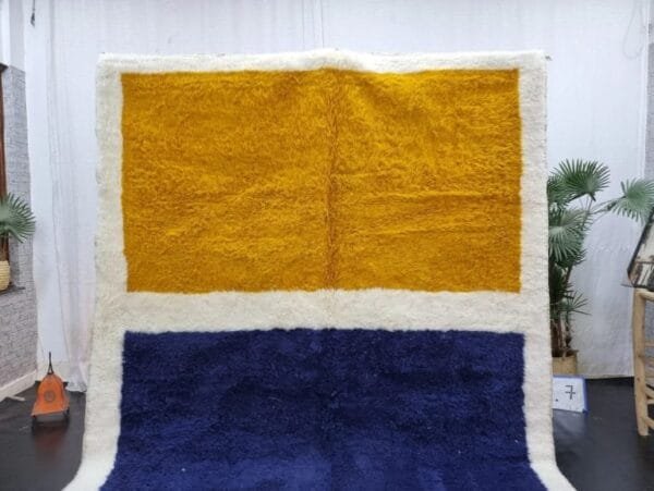 Karima – Bold Blue and Yellow Moroccan Rug