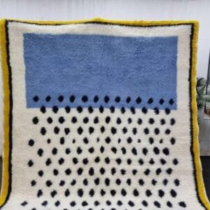 Aziza – Blue and Yellow Moroccan Rug – Modern Design