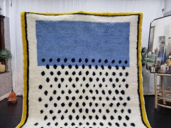 Aziza – Blue and Yellow Moroccan Rug – Modern Design