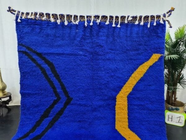 Ahlam – Electric Blue Moroccan Rug – Handwoven Bold Patterns