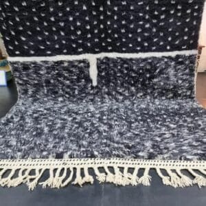AIZAH-Black & White Moroccan Rug-Custom Beni Ourain Dotted Rug