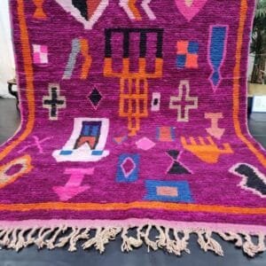 Salma – Vibrant Purple Berber Rug - Abstract Tribal Design
