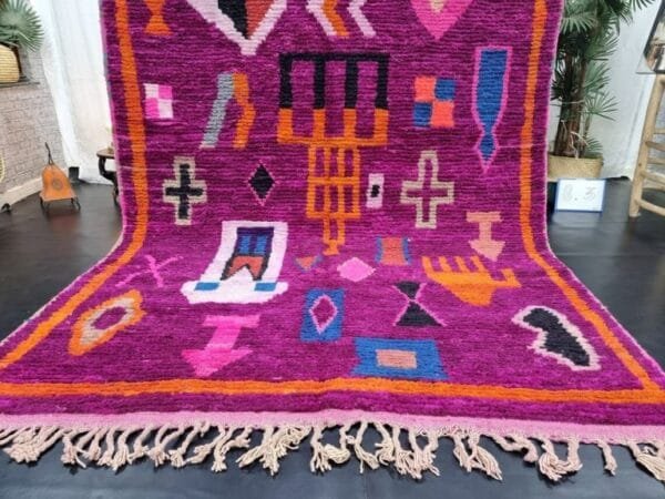 Salma – Vibrant Purple Berber Rug - Abstract Tribal Design