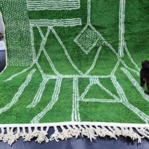 Ikram – Emerald Green Moroccan Rug – Handwoven Elegance