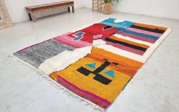 Adila – Vivid Abstract Berber Rug - Handwoven Artistic Charm