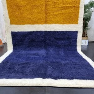 Karima – Bold Blue and Yellow Moroccan Rug