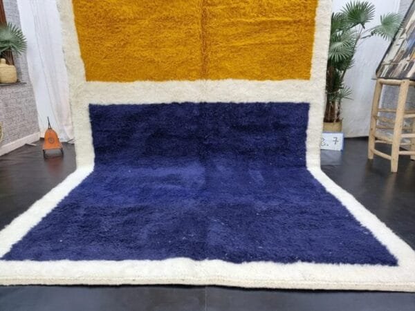 Karima – Bold Blue and Yellow Moroccan Rug