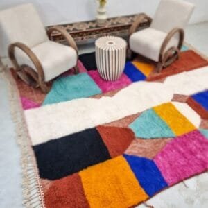 Aya – Bold Colorful Moroccan Rug – Geometric Artistry