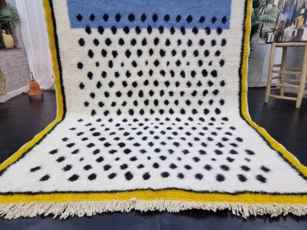 Aziza – Blue and Yellow Moroccan Rug – Modern Design