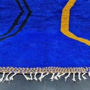 Ahlam – Electric Blue Moroccan Rug – Handwoven Bold Patterns