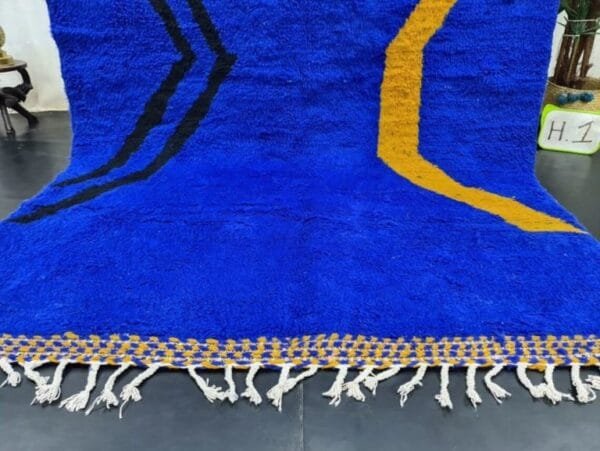 Ahlam – Electric Blue Moroccan Rug – Handwoven Bold Patterns