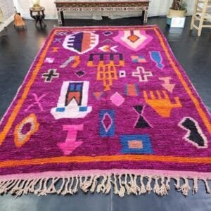 Salma – Vibrant Purple Berber Rug - Abstract Tribal Design