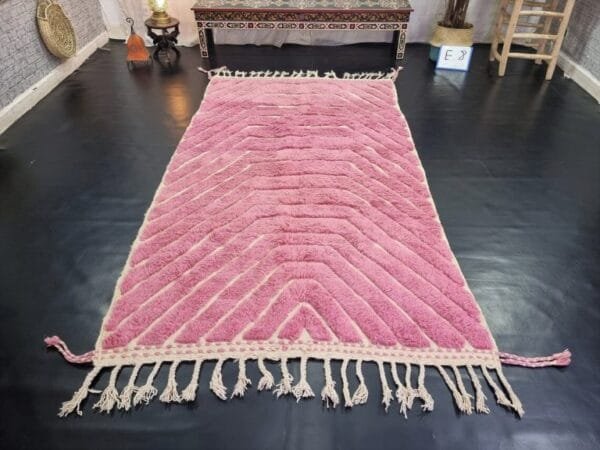 Fatiha – Dark Mauve Moroccan Rug – Handwoven Elegance