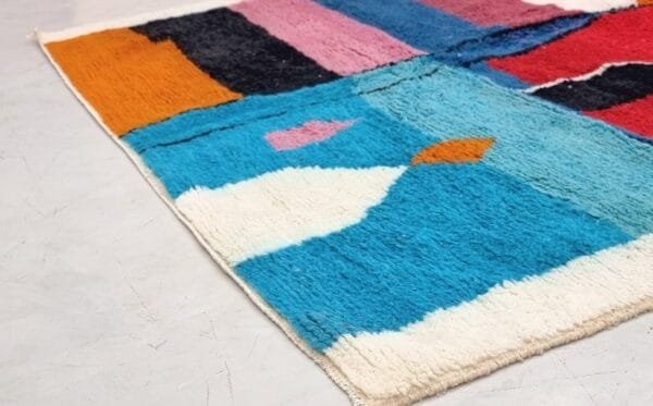 Adila – Vivid Abstract Berber Rug - Handwoven Artistic Charm
