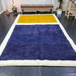 Karima – Bold Blue and Yellow Moroccan Rug