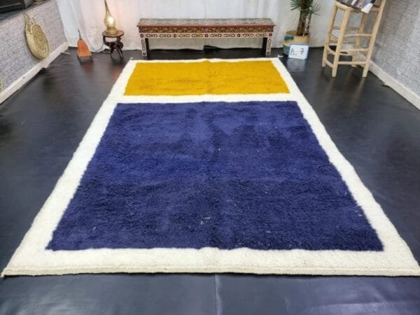 Karima – Bold Blue and Yellow Moroccan Rug