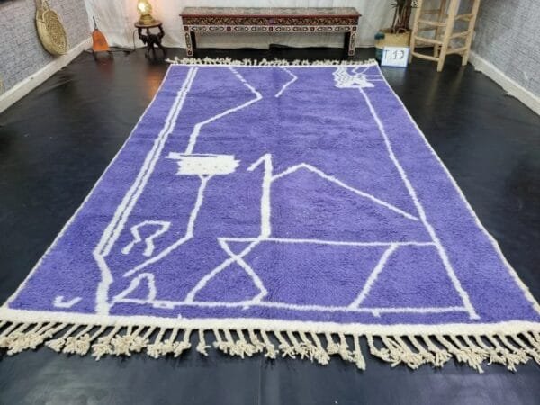 Aouicha – Purple Moroccan Shag Rug – Handcrafted