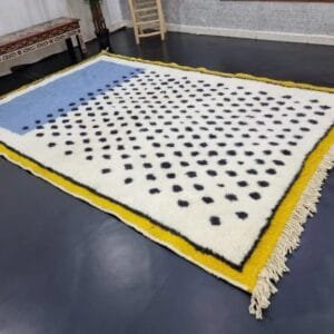 Aziza – Blue and Yellow Moroccan Rug – Modern Design