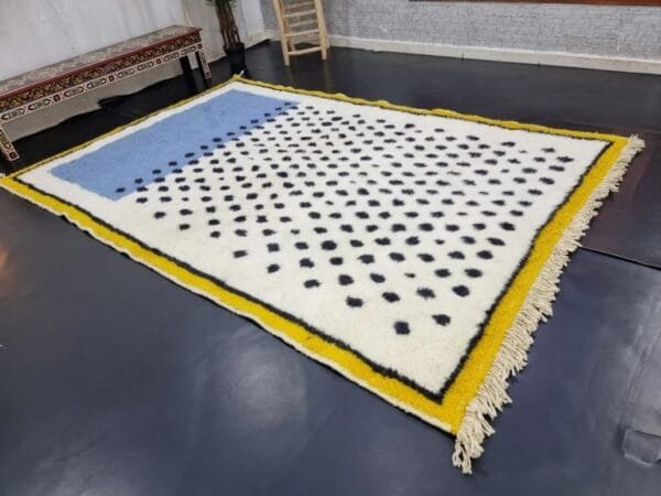 Aziza – Blue and Yellow Moroccan Rug – Modern Design