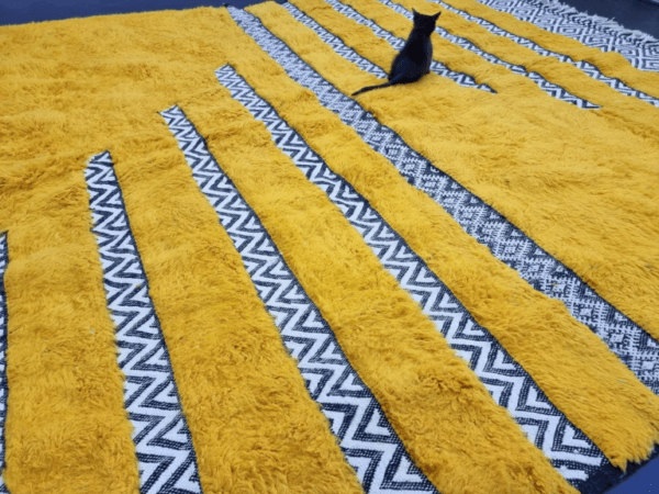 Wafa – Golden Moroccan Rug - Handwoven Berber Charm