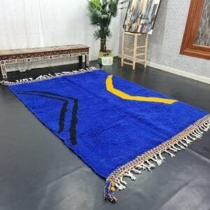 Ahlam – Electric Blue Moroccan Rug – Handwoven Bold Patterns