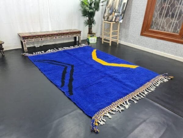 Ahlam – Electric Blue Moroccan Rug – Handwoven Bold Patterns