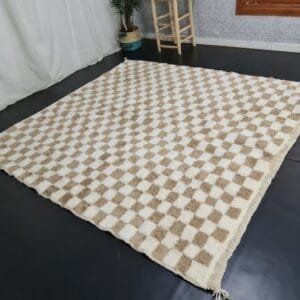 Eman – Beni Ourain Checkered Rug – Moroccan Design