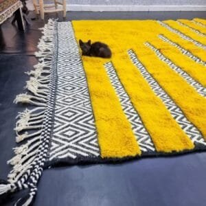 Wafa – Golden Moroccan Rug - Handwoven Berber Charm