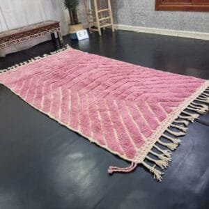 Fatiha – Dark Mauve Moroccan Rug – Handwoven Elegance