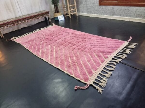 Fatiha – Dark Mauve Moroccan Rug – Handwoven Elegance