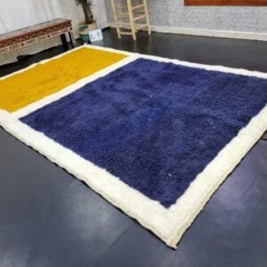 Karima – Bold Blue and Yellow Moroccan Rug