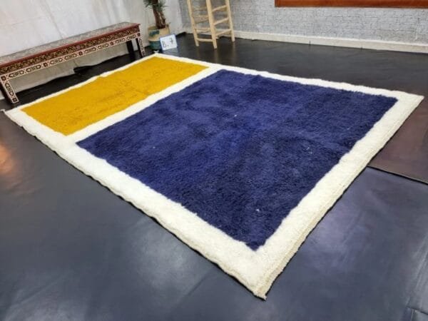 Karima – Bold Blue and Yellow Moroccan Rug