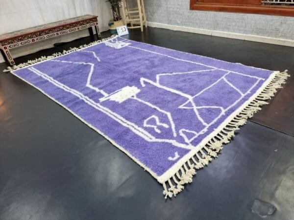 Aouicha – Purple Moroccan Shag Rug – Handcrafted