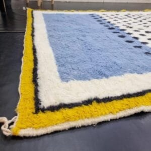 Aziza – Blue and Yellow Moroccan Rug – Modern Design