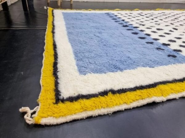Aziza – Blue and Yellow Moroccan Rug – Modern Design
