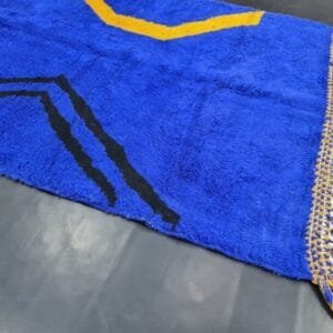 Ahlam – Electric Blue Moroccan Rug – Handwoven Bold Patterns