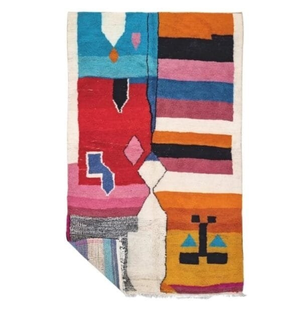 Adila – Vivid Abstract Berber Rug - Handwoven Artistic Charm